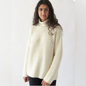 Lauren Manoogian Horizontal Turtleneck Sweater - Raw White - Size 3